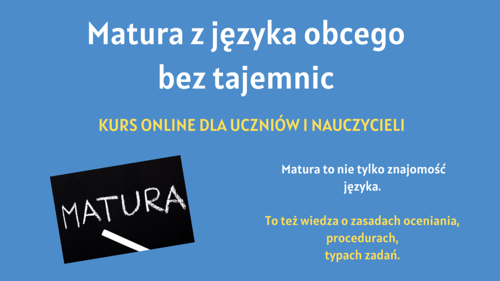 Grafika reprezentująca produkt, który jest kursem na temat matury z języka obcego